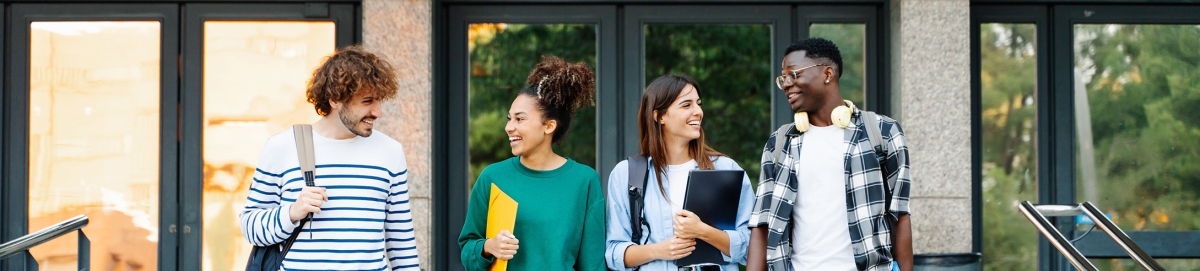 Group of diverse college students in campus