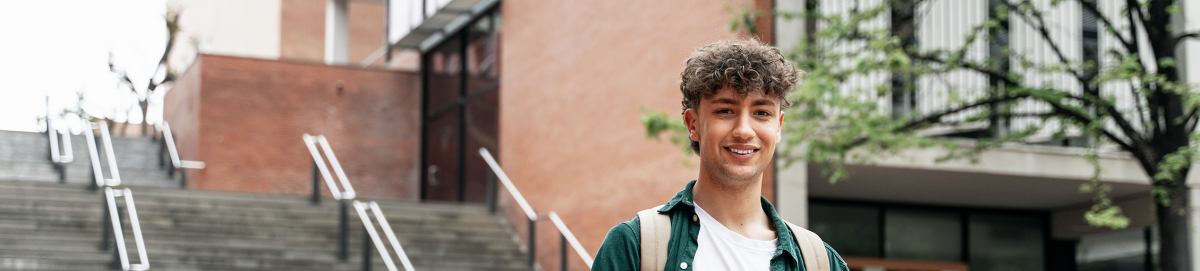 Male student in campus.