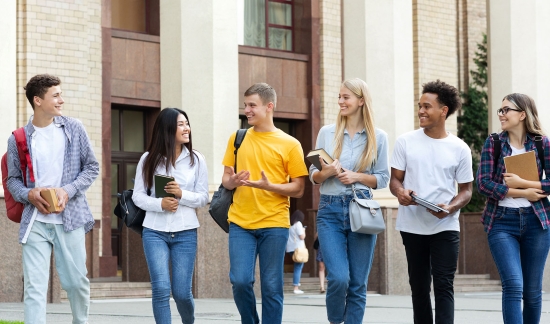 Group of students walking