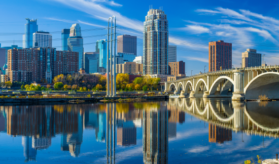 Panoramic view of Minneapolis downtown 