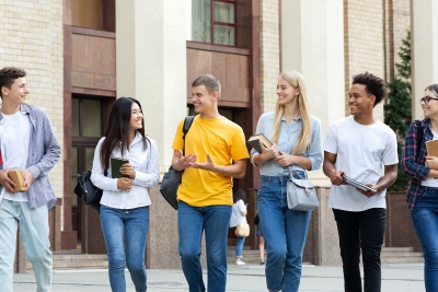 Group of students walking